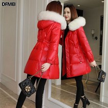 DFMEI 스타일리쉬한 슬림핏 워싱 프리 패딩 여중 롱기장 도톰하고 작은 키의 빅사이즈 프리미엄