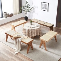 베드밴치 빈티지 등나무 벤치 침실 끝 단단한 나무 신발 변경 스툴 거실 B 침대 및 아침 식사, Walnut Twin, [05] Walnut Twin