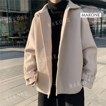 남자아이보리코트 롱 트렌치 모직 남자 빅사이즈 코트 캐시미어 핸드메이드 오버 프리 사이즈 고급 아우터