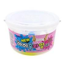 아모스 아이슬라임 4종 + 토핑 2p 세트, 투명, 노랑, 핑크, 하늘(슬라임), 랜덤발송(토핑), 2세트