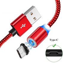 G3240 마그네틱 마이크로 USB 충전 케이블 5V 2A 노키아 N530 6 8 2.1 3.1 Honor 7A 7C 7S 8A 8C 8X 10I 전, 01 type c cable red