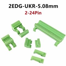 와이어 커넥터 레일 터미널 블록 1 세트 2-24 핀 2EDG-UKR-5.08mm 피치 5.08mm 나사 플매트 카펫 러그 인 딘 장착 대신, 09 10P