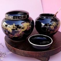 천목골드 단지1.2kg 잼 꿀 청 곡류 원두 장 식품보관 선물용 옹기항아리 미니장독, 천목골드단지1.2kg