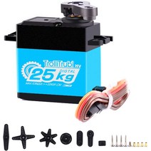 TrolliTrubi 25KG 디지털 서보 180° 방수 하이 토크 풀 메탈 기어 1/8 1/10 트럭 크롤러 rc 자동차 DIY, 한개옵션0