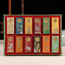 봉채 봉채함 다채로운 잉크 스틱 세트 중국어 12 조디악 소나무 그을음 블록 서예 쓰기 회화 창조 Inkstick, 한개옵션0