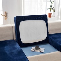 소파커버 쇼파 sofa cover 천갈이 덮개 airldianer 벨벳 솔리드 컬러, 진한 파란색, 45x45cm 2 베갯잇