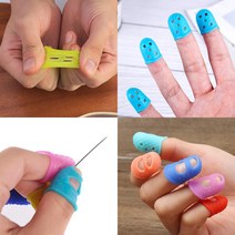 고급 손끝 보호 실리콘 골무 논슬립 핑거 커버 손가락 캡 10개 묶음, 화이트