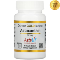 켈리포니아골드 아스타잔틴 Astaxanthin Astaliff® Pure Icelic 12mg 30 비건 소프트젤, 30 Count