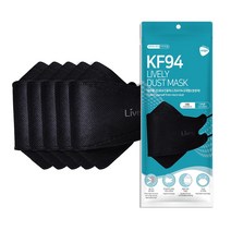 라이블리 KF94마스크 대형 화이트 블랙 5매입 포장 100매 마스크인쇄 황사방역 마스크제작 얼큰이용, 100매(5매입-블랙)