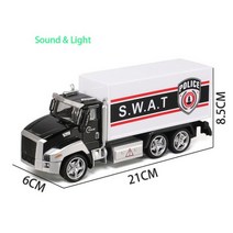 다이캐스트 모형 사운드 라이트 시티 타워 크레인 트럭 합금 경찰 플랫 베드 트레일러 쓰레기 교육 감 자동차 Y184, E