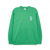 베이직 미디움로고 오버핏 오가닉 맨투맨 BOS Green