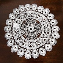 제우스갤러리 레이스러너 화이트눈꽃 쉐입 6종 식탁매트 러너 테이블매트, D타입 : 35.5 / 23cm 1장, 화이트(상세페이지 참고)