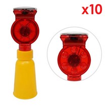 LED점멸 콘용 태양열충전 쏠라경고등 x10 공연장 2차사고예방, 위험경고등 쏠라 콘용