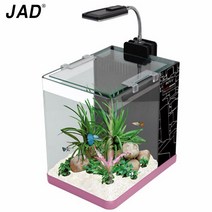 JAD 일체형 어항 ME-175A 핑크/수조 여과기 LED 조명 세트 소형 수족관 구피 베타 니모 해수어 열대어 초보