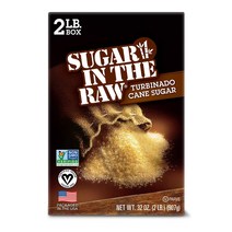 2 Pound (Pack of 1) Box Sugar In The Raw Granulated Turbinado Cane Sugar Pure Natural Sweetener, 1