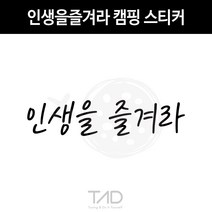 TaD 인생을즐겨라 캠핑 스티커 차박 카라반 데칼 튜닝, 백색반사