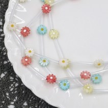 컬러 자개 데이지 /자개팬던트 반지 팔찌 만들기 재료, 6mm 블루
