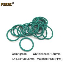 가스켓녹색 FKM o 링 ID1.78mm ~ 98.05mm 두께/CS 내유성 산 및 알칼리 씰링 개스킷 FPM o-링, 37 ID19.5x1.78mm  10pcs