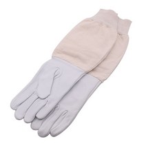 양봉 모자 장갑 양봉용품 유럽 스타일 꿀벌 장갑 캔버스 양모 양봉 장비 긴 소매 도구, [01] WHITE, [03] XXL