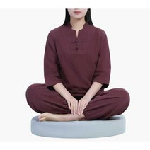 개량 한복 상하세트 여성용 퓨전 절복 법복 생활 바지, 남색 7부소매 S (신장 150-154)