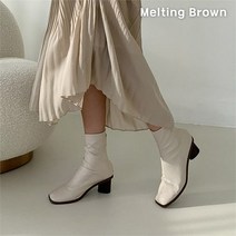 로즈블로썸 멜팅브라운 여성 심플 스퀘어토 스판 앵클부츠 4color (7462804)