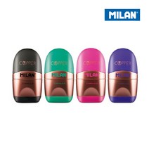 MILAN 밀란 캡슐 연필깎이+지우개 코퍼, 1개, 핑크