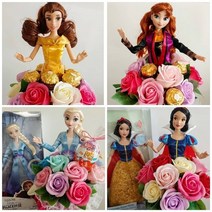 겨울왕국2 엘사 안나꽃다발 백설공주 인어공주 라푼젤 오로라 벨 신데렐라, 관절인형 안나
