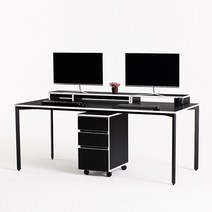 다가구 페르마타 1000 x 800 컴퓨터책상 스탠다드 타입, 블랙+아이보리(상판):블랙(프레임)