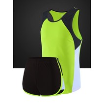 마라톤복 2인3각 마라톤싱글렛 육상복 마라톤런닝복 마라톤경기복세트 형광 그린 커플, 30, 라이트그린21808(여)