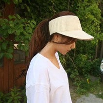 이뿌니 숏 밀짚썬캡 스포츠썬캡 여성썬캡 여성모자 테니스모자