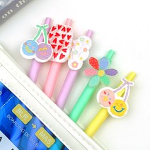 디자인 귀여운 캐릭터볼펜 예쁜 똑딱이 잘써지는 필기감좋은 볼펜 0.5, No.01