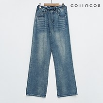 코인코즈 스트랩 빈티지 워싱 와이드 데님 팬츠 (IY2WLC020)