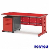 Foryou2770 퍼즐 일자형책상 컴퓨터책상 조립식책상 책상 책장 책꽂이, 레드 레드