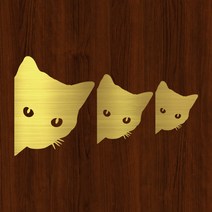오피스왕국 고양이 cat5 동물 그래픽 스티커, 메탈골드