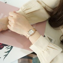 로즈골드 사각 스퀘어 심플 여성 메탈시계 4종