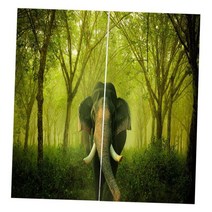 XUANXIANG 패널 2개 세트 디지털 동물 인쇄 3D 커튼 어둡게 하는 드레이프