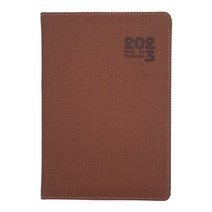 2023년 25절 날짜형 고급양장 다이어리 업무용 하루식, 브라운