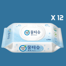 깨끗한나라 물티슈 퓨어 두꺼운 캡형 70매X10팩, 깨끗한나라 물티슈 캡형 70매 (총 10팩)