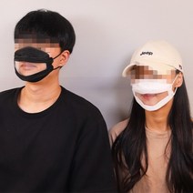 입보이는 입 뚫린 투명 립 마스크 선생님 강사 연예인 립리딩마스크 투명마스크 물놀이마스크 입모양마스크, 사각형블랙