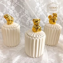 고르소 북유럽 세라믹 면봉 소품 정리함 악세사리 보관함, 스쿼럴, 1개