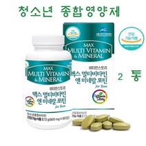 청소년 영양제 멀티비타민 수험생 고등학생 중학생 성장기 초등학생 종합 비타민 식약처인증 초유 홍삼 DHA 비오틴 10대 20대 추천, 2통