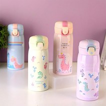 아기보온병 유치원물병 초등학생보온병 원터치 350ml, 핑크