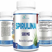 YUMMYVITE Spirulina 500mg 캡슐 - 영양이 풍부한 슈퍼푸드 항산화 물질 함량 90캡슐 205740