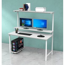 썬라이프 F3입식 1200 2단선반 학생 게이밍 DIY 철제 컴퓨터책상, 1200화이트