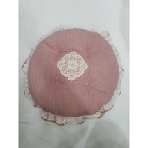 순면 줄누비 레이스 원형 방석 M (50cm)