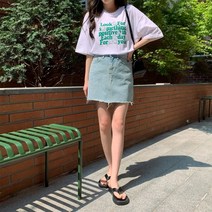 겟잇미 파니뎀 레터링 여성 기본 반팔 티셔츠