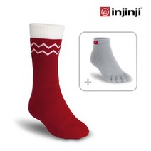[Weshop][INJINJI NEW EcoWool] 뉴 에코울 퍼포먼스 세트 (울양말+발가락 라이너 세트), 레드 1세트