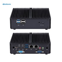 핫딜 체험판컴퓨터 헤놀로지 컴집 팬리스 듀얼 LAN 3 HD 디스플레이 포트 쿼드 코어 1.6 GHz 펜티엄 J3710 프로세서 온보드 Qotom 미니 PC, 02 WIFI, 06 8GB RAM 128GB SSD