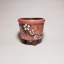 고구려화분 분홍 칼라 나비 꽃그림 다육이화분