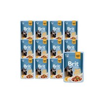 브릿 프리미엄 캣 파우치 참치 85g 고양이 습식 주식 사료 12개, 브릿 프리미엄 캣 파우치 참치 8